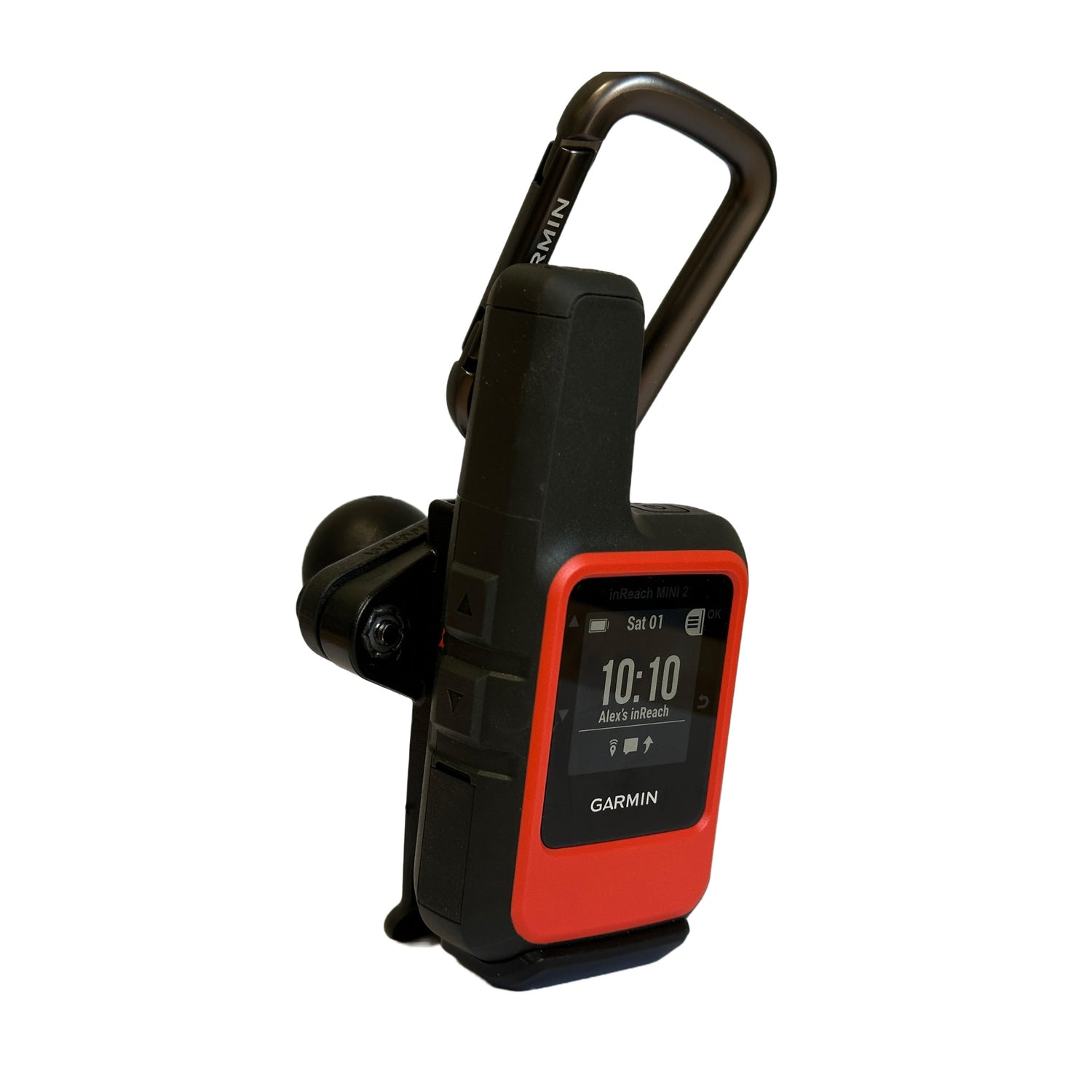 Garmin inReach Mini adapter with carabiner and RAM ball for Garmin