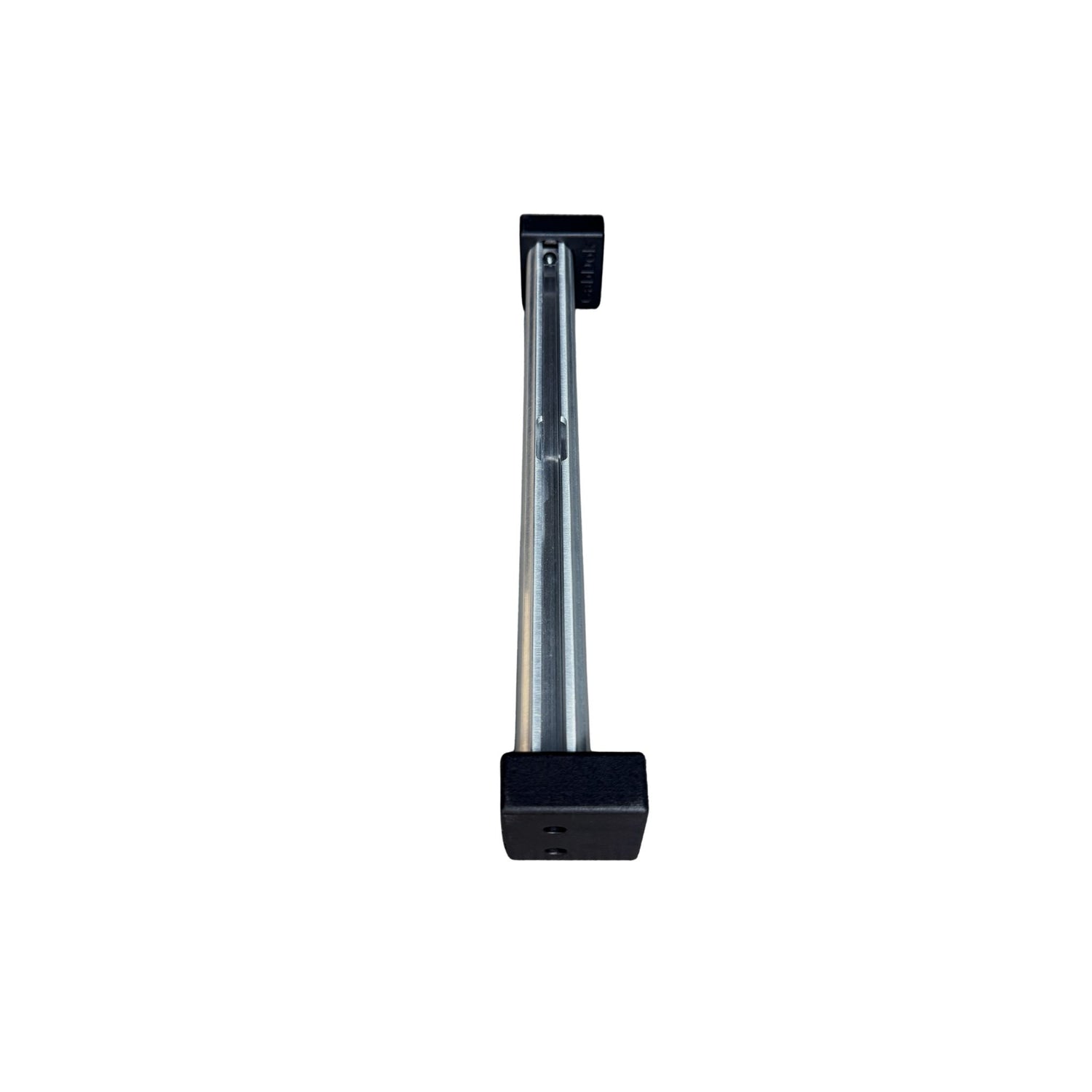Side view of Cabdok Add-On TubeTrak showing T-slot channel and mounting block hardware